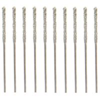 40Pcs 0.8mm Diamond Coated Tipped Tip Twist Drill Bit for Glass Jewelry Stone Tile