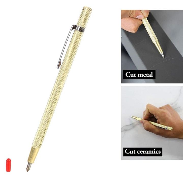ปากกาทำเครื่องหมายปากกาตัดกระเบื้องเซรามิก-แก้ว-แผ่นโลหะ-เหล็ก-ตัวอักษร-ทังสเตน-เหล็ก-เข็มเจาะ-แกะสลัก-ปากกาเพชร