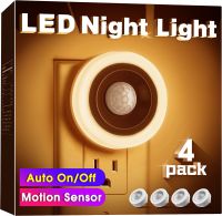 0.8W Motion Sensor LED Night Light เปิดปิดอัตโนมัติ Motion Activation Nightlight Plug Into Wall ไฟฉุกเฉินสำหรับห้องนอนทางเดิน