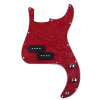 WK-PB P Bass Prewired Loaded Pickguard Scratch Plate With Pickup For 4 String P Bass Black Red Pearl