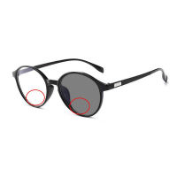 Retro Round Women Photochromic Bifocal Reading Sunglasses Men Sun Automatic Discoloration Look Near Far Presbyopic Glasses