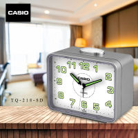 Velashop นาฬิกาปลุก Casio รุ่น TQ-218-8DF, TQ-218-8D, TQ-218, TQ218 สีเงิน