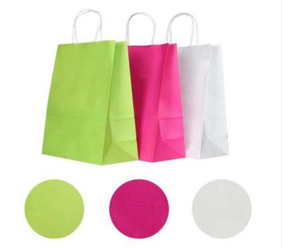 10PCSlot Kraft paper bag with handles 21*15*8cm Festival gift bags for Merry Christmas new year holiday party