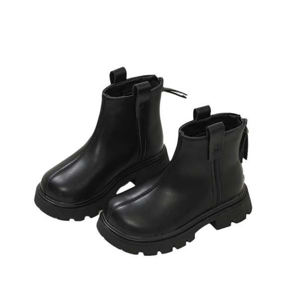 รองเท้าบูทเด็กผู้หญิง-girls-martin-boots-fall-winter-2023-รองเท้าเด็กใหม่-รองเท้าบูทสีดํา-soft-soled-kids-สไตล์อังกฤษ-smoker-boots