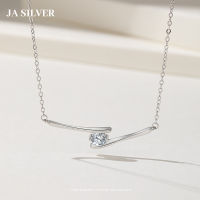 S925 สร้อยคอเงินแท้สำหรับผู้หญิงสร้อยคอหิน Moissanite เครื่องประดับจี้โซ่กระดูกไหปลาร้าดีไซน์เรียบง่าย ~