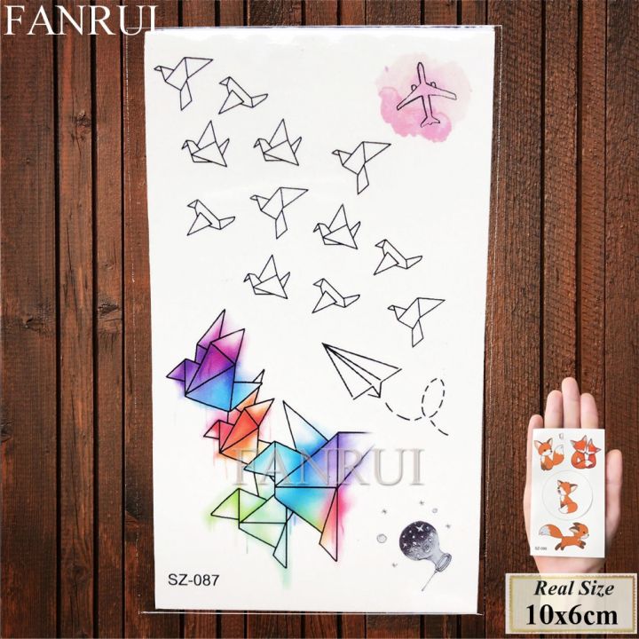 fanrui-สติกเกอร์รอยสักรูปการ์ตูนสำหรับเด็กลายรอยสักปลอมแมงกะพรุนสำหรับผู้หญิงชั่วคราว