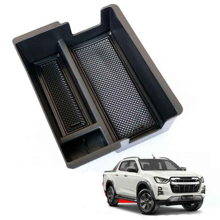 kuyu-กล่องเก็บของที่พักแขนสำหรับ-isuzu-d-max-2021-ถาดเก็บที่พักแขนคอนโซลกลางภายในสีดำ1ชิ้น