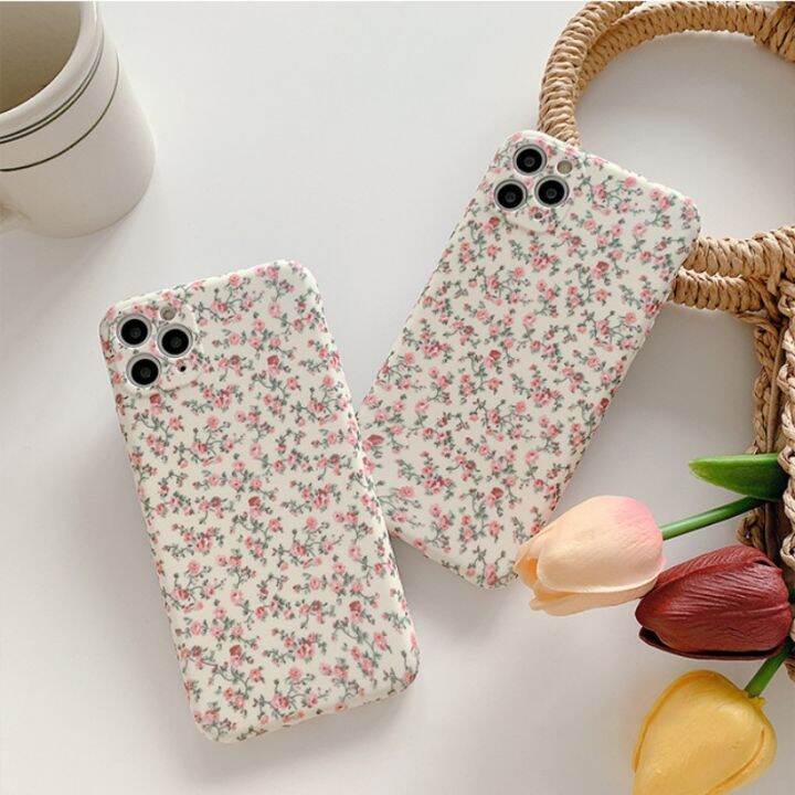 cc-korea-floral-for-iphone-14-13-12-x-xsmax-xr-7-soft-pink-matte-back-cover