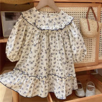 Spring Flower Girls Princess Dress Floral Print Sleeve Wedding Party Birthday Dress for Girls Child Clothes Flower Girl Dresses  by Hs2023