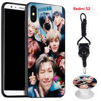 BTS เคสโทรศัพท์สำหรับ Xiaomi Redmi S2ซิลิคอนนุ่มกรณีที่มีรูปแบบเดียวกันแหวนและเชือก