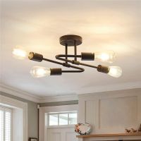 ZZOOI Modern Ceiling Lights Fixture Nordic Semi Flush Mount Ceiling Lamps 4 Sockets Lighting Luminaire for Living Room Bedroom Kitchen