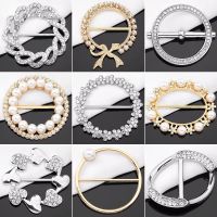 【YF】 Luxury Round Brooches Clothing Hem Waist Scarf Buckle for Jewelry Accessories