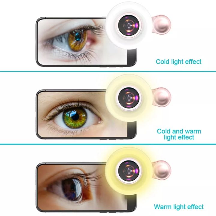 2022 Mobile phone Fill light 15X macro lens Portable Selfie LED Ring Flash Light Phone Selfie Lamp Ring Clip Light Drop Shipping