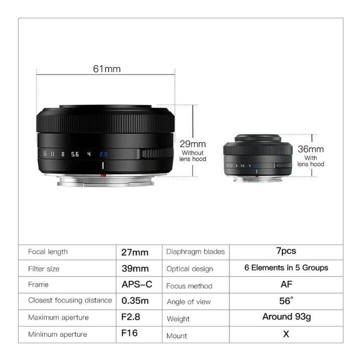 Ttartisan 27Mm F2.8 APSC Auto Focus Mirrorless Camera Lens For Sony