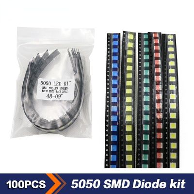 100PCS/LOT SMD LED Light Diode Kit 5050 Red Yellow Green True White Blue Light Emitting Diode Electronic Parts Electrical Circuitry Parts