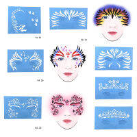 OPHIR Reusable Face Paint Stencil Airbrush Glitter Tattoo Stencil Body ภาพวาดแต่งหน้าแม่แบบ 7 ชิ้น/เซ็ต FA26303132333536-BIANO