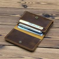 【LZ】 New Arrival Vintage Card Holder Men Genuine Leather Credit Card Holder Small Wallet Money Bag ID Card Case Mini Purse For Male