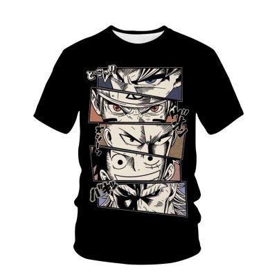 Mens Tshirt Loose Tshirt One Piece Luffy Anime Printing Mens 100% Cotton Gildan