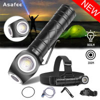 Asafee 800LM 1936 P8 LED flashlight Head press switch use 1*18650 (not included) magnetic USB charging 3 gears can be fixed focus IPX4 Waterproof