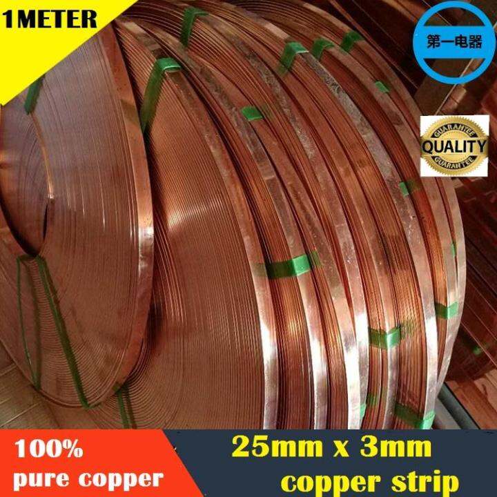 (1meter) 25 MM X 3MM COPPER TAPE 100 PURE COPPER COPPER STRIP