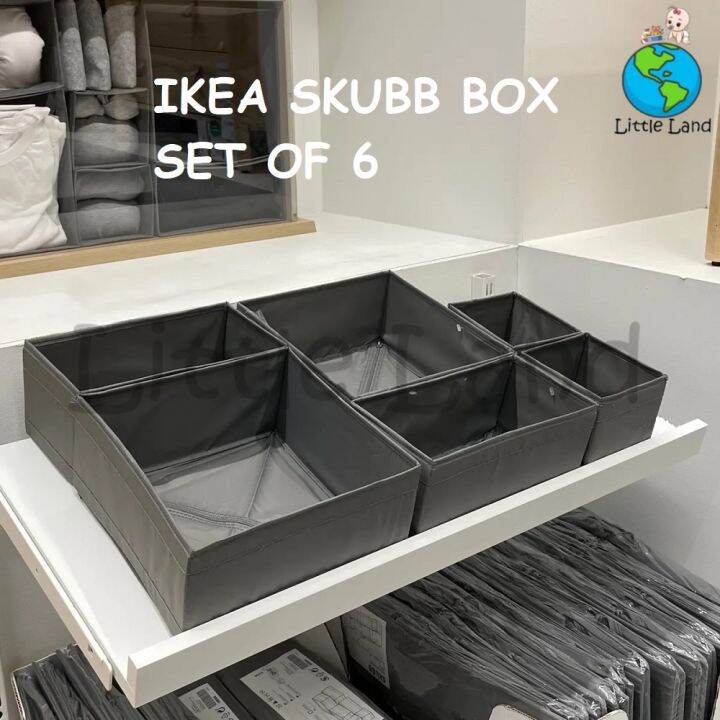 Set 6 Scatole Organizer Ikea Skubb, Bianco, Per Cassetti E Armadi, In Poliestere Riciclato, Pieghevoli, Varie Misure - 4