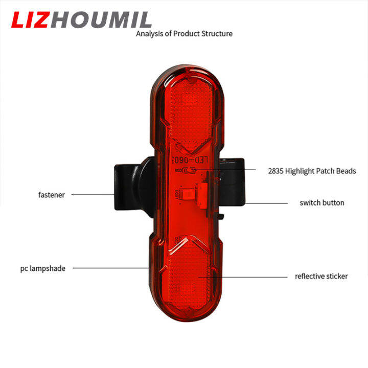 lizhoumil-ไฟท้ายจักรยานกันน้ำแบบชาร์จ-usb-การหมุน360องศา4โหมดแสงจักรยานเสือภูเขาสำหรับการขี่กลางคืน