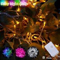 Hot RGB LED Lighting Strings 10M 110V 220V 8โหมดกันน้ำ IP65 Christmas Garland ไฟ Fairy กลางแจ้งในร่มตกแต่งวันหยุด