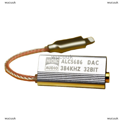 wucuuk ALC5686 Lightning DAC ถอดรหัสอะแดปเตอร์เครื่องขยายเสียง3.5มม.หูฟังเสียง amplifie