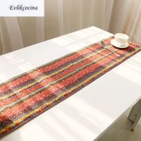 【LZ】۞  Free Shipping Red National Style Table Runner Linen Cotton Corredor De Mesa Tafelloper Met Kwastje Caminos Tafel Loper Chemin