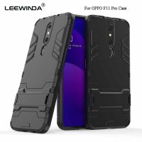 LEEWINDA เคสโทรศัพท์ OPPO F11 Pro,เคสโทรศัพท์หรูหรา Lron Man ฝาครอบแข็งเกราะและซิลิโคนอ่อนกรอบ TPU เคสวงเล็บที่มองไม่เห็น