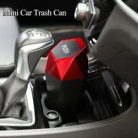 ♛♝ Mini Car Trash Can Portable Dustbin With Lid Leak-proof Auto Trash Bin Desktop Storage Box Automotive Interior Accessories