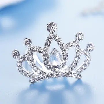 Mini Gold Crown Princess Topper Crystal Pearl Tiara Hair Valentine's Day  Gift