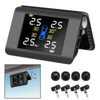 【LZ】☫▪  TPMS LED Display Car Tire Pressure Monitoring System energia solar 4 sensores externos ou embutidos