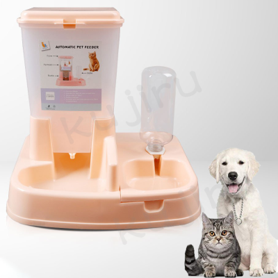 เครื่องให้อาหารสัตว์เลี้ยงอัตโนมัติแมวสุนัขชามน้ำดื่มอาหารขวดอุปกรณ์ให้อาหาร 1 Set Large Capacity Dispenser For Dog Water Drinking Cat Feeding Dog Supplies Pet Automatic Feeder Dog Cat Drinking Bowl kujiru