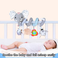 Baby Hanging Bed Bell Toy Music Ring Children Stroller Rattle Crib Rattles Toys Comfort Stuffed Animal Doll Elephant Infant Gift