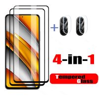 (Hulux electron) 4 In 1บนสำหรับ Xiaomi Poco F 3กระจกนิรภัยกล้อง Poco 3f Poko F3 Xiami Xiomi Foco Foko ฟิล์มกระจกนิรภัยหน้าจอ