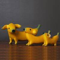 Creative Banana Dog Statue Gnomes Sculpture Resin Figurines Ornament Home Decor Table Decoration Craft Funny Garden Art Gift