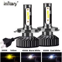 2Pcs Car Led H7 H4 Running Headlights Bulb Canbus H1 H3 H11 H13 HB3 HB4 1860 Chips 6500K 4500K 3000K 80W 20000LM Auto Fog Lamps