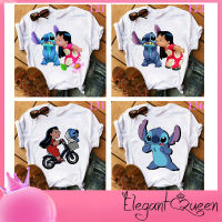 แฟชั่นเสื้อยืดสตรี Lilo Stitch Harajuku Kawaii เสื้อยืดน่ารักการ์ตูนหญิงพิมพ์พลัสเสื้อยืดขนาด T เสื้อน่ารักเสื้อลำลอง