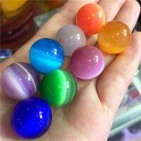 MINIS เกมหินอ่อนธรรมชาติการตกแต่งบ้านสีสันสดใส20มม. เครื่องประดับรักษาแมวสีสันสดใสของเล่นลูกบอลแก้วตาแมวแก้วหินอ่อนหินตาแมว