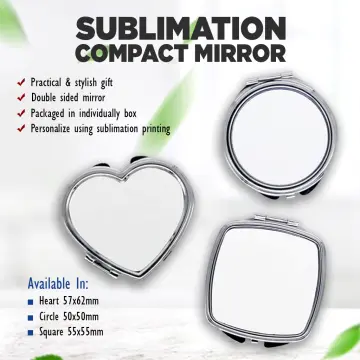 Sublimate Beauty Mini Mirrors: Aluminum Heart, Round & Square