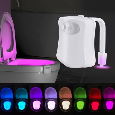 Toilet Night Light Smart PIR Motion Sensor Toilet Seat 8 Colors Waterproof Backlight Toilet LED Toilets Light WC Accessories Bulbs  LEDs HIDs
