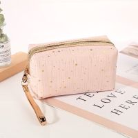 Personalized Stars Pattern Small Makeup Bag Polyester Travel Cosmetic Pouch Toiletry Bag for Women Portable Water-Resistant