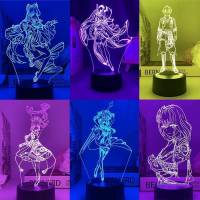 【Genshin Impact】Night Lights Lamp Led Remote Cartoon Beelzebul Eula Kokomi Thoma Figure Lighting Xmas Gift Accessories