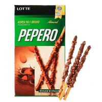 ป๊อกกี้เกาหลี Lotte PEPERO Almond กล่องใหญ่ มี 8 เเพ็ค 256 กรัม BBF 27/05/24