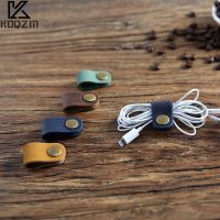 Leather Charger Protector Desktop Storage Clips Holder Cable Winder Tie Cable Management Cord Organizer Earphone Accessories