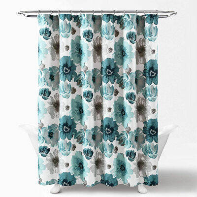 Shower Curtain Waterproof -Bathroom Flower Floral Large Blooms Fabric Print Design Bath Curtains 180*180CM YellowPink