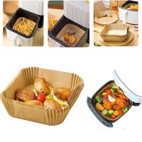 Air Fryer Paper Liners Disposable Oilproof Waterproof Square Steamer Basket Paper for Barbecue Oven Baking Cooking