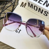 【LZ】♀☽✷  Fashion Rimless Square Sunglasses For Women 2023 Brand Designer Sun Glasses Vintage Shades Female Pink Eyewear Gafas De Sol