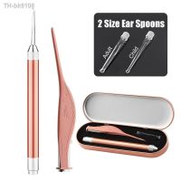 ◐❉❁ Ear Cleaner Spoon LED Flashlight Baby Earwax Curette Picker Visual Endoscope Earpick Booger Wax Remover Tweezers Forceps Set